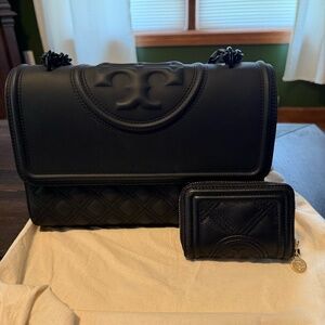 Tory Burch Matte Black Fleming w/ Wallet